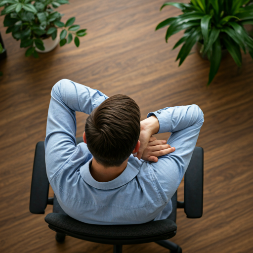 Scapular squeeze exercise for office workers